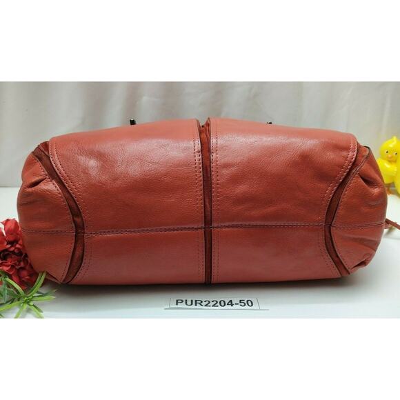 Coach Chelsea Flagship Curry Orange Leather Turnlock Pockets Shoulder Bag - $798 - Picture 7 of 14